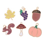 Mix di Ciondoli epossidici Autunno Exclu Perla - Acciaio inox 304L Dorato x6|raw }}