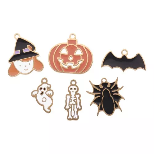 Mix di Ciondoli epossidici di Halloween - Exclu Perla - Acciaio inossidabile 304L Dorato x6