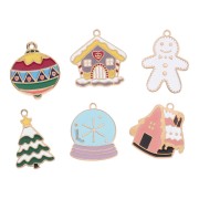 Mix di Ciondoli natalizi epossidici - Exclu Perla - Acciaio inossidabile 304L Dorato x6|raw }}