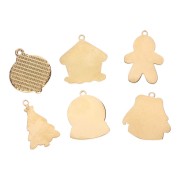 Mix di Ciondoli natalizi epossidici - Exclu Perla - Acciaio inossidabile 304L Dorato x6