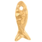 Ciondolo a forma di pesce martellato 19x8 mm - Dorato con oro fino x1|raw }}