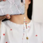 Perle simbolo in ceramica 8 mm Nero/Bianco - V x1