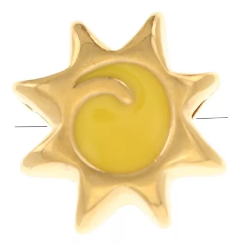 Perla girasole 11 mm con resina epossidica - Dorato con oro fino - Giallo x1