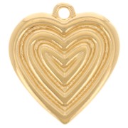 Pendente a cuore 22x20 mm - Dorato con oro fino x1