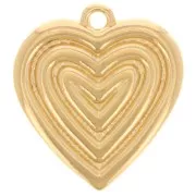 Pendente a cuore 22x20 mm - Dorato con oro fino x1