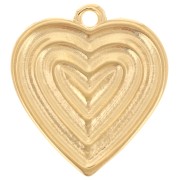 Pendente a cuore 22x20 mm - Dorato con oro fino x1