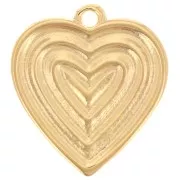 Pendente a cuore 22x20 mm - Dorato con oro fino x1