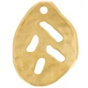Pendente irregolare traforato e martellato 22x17 mm - Dorato con oro fino x1