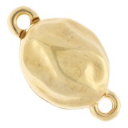 Chiusura magnetica ovale a effetto plissettato 17x10 mm - Dorato con oro fino x1|raw }}