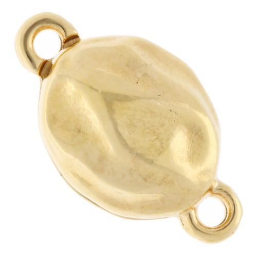 Chiusura magnetica ovale a effetto plissettato 17x10 mm - Dorato con oro fino x1