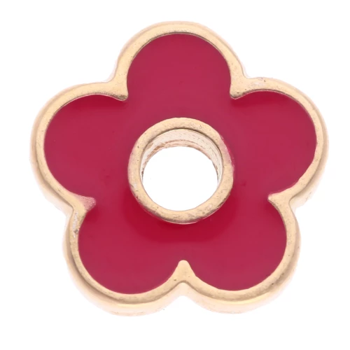 Pendente a fiore da 11 mm in resina epossidica - Dorato con oro fino - Rosso x1