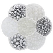 Set di perle Preciosa con scatola di fiori - Cristallo - Argento x1|raw }}