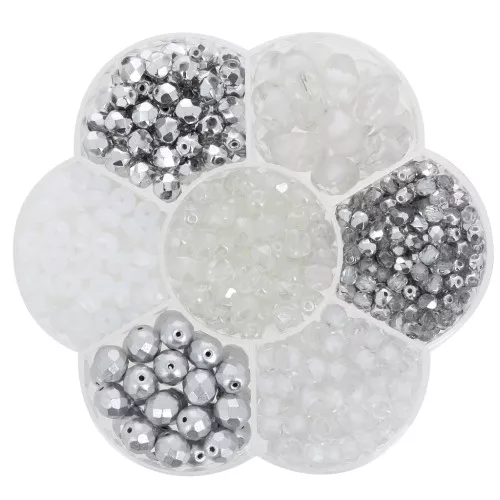 Set di perle Preciosa con scatola di fiori - Cristallo - Argento x1