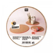 placche rotonde di sughero 10 cm Naturale x4