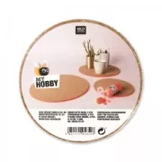 placche rotonde di sughero 10 cm Naturale x4