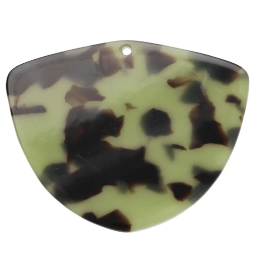 Pendente geometrico in acetato 35x45 mm - Tartaruga - Verde scuro - Nero