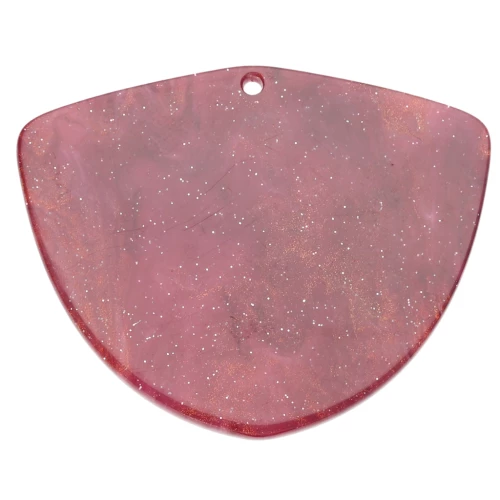 Pendente geometrico in acetato 35x45 mm - Brillantini Bordeaux marmorizzati x1