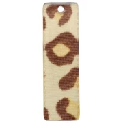 Pendente rettangolare 27x8 mm in acetato - Leopardo beige - Marrone x1