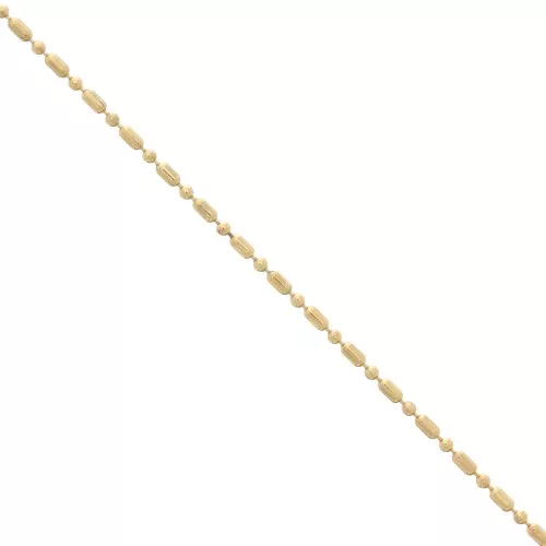 Catena a biglie miste mm. 1.5 Dorato con oro finoxm. 1