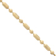 Catena a biglie miste mm. 1.5 Dorato con oro finoxm. 1