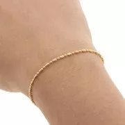 Catena a biglie miste mm. 1.5 Dorato con oro finoxm. 1