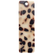 Crema - Pendentif rectangle en acétate 27x8 mm - Tacheté Marron - Crème x1 Pendentif rectangle en acétate 27x8 mm - Tacheté Marron - Crème x1