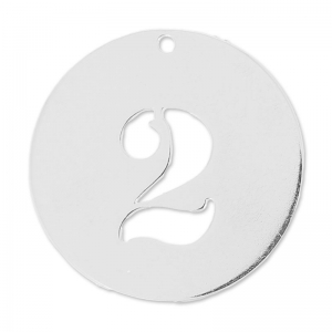 Ciondolo numero 2 - mm. 20 in Argento 925 x1