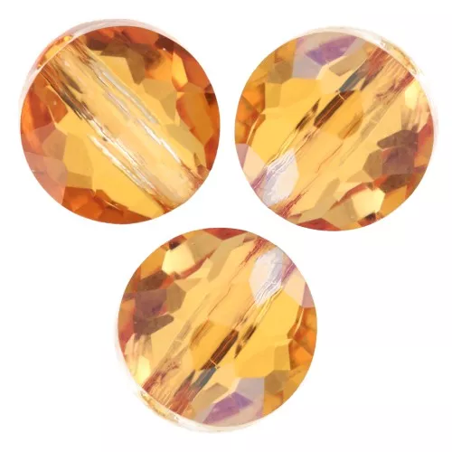 Perla rotonda piatta 8 mm - PureCrystal rotondo sottile 5034 - Arancione scuro x1