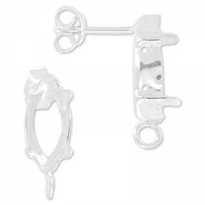 Uncini per orecchini per Navette 15x7 mm Argento 925 x2