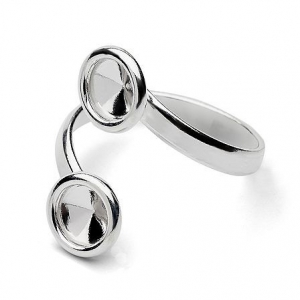 Anello doppio cabochon PureCrystal 1122 6 mm in Argento 925 x1