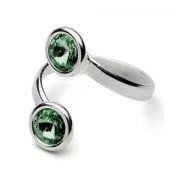 Anello doppio cabochon PureCrystal 1122 6 mm in Argento 925 x1