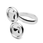 Anello doppio cabochon PureCrystal 1122 8 mm in Argento 925 x1|raw }}