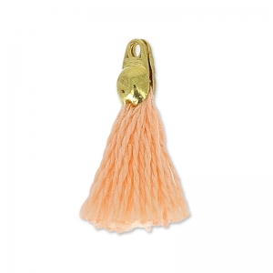 Pompon di cotone 15 mm Peach/Dorato HQ x1