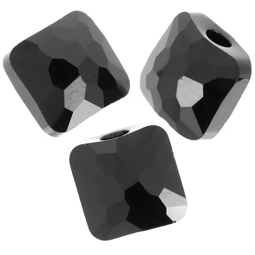 Perle quadrate 6 mm - Fantasy Square PureCrystal 5035 - Jet x6