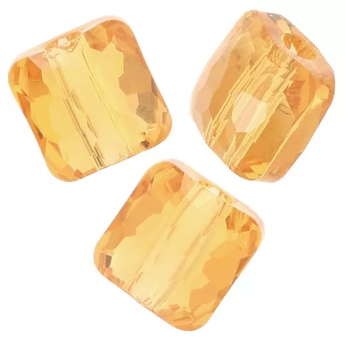 Perle quadrate 6 mm - Fantasy Square PureCrystal 5035 - Light Topaz x6