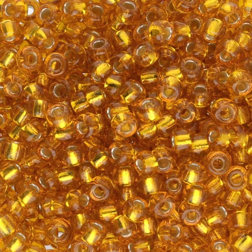 Rocaille Miyuki 8/0 4261 - Argento foderato d'oro ambrato x8g