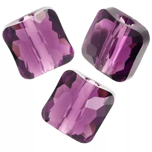 Perla quadrata 8 mm - Fantasy Square PureCrystal 5035 - Amethyst x1