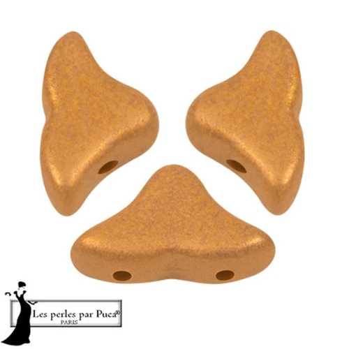 Perle di vetro Helios® di Puca® 6x10mm - Apricot Metallic Mat x10g
