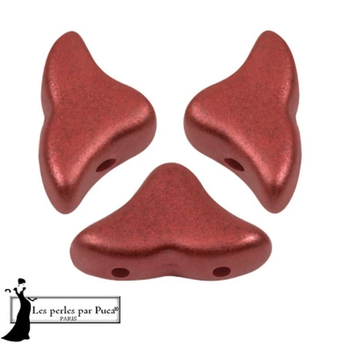Perle di vetro Helios® di Puca® 6x10mm - Cherry Metallic Mat x10g