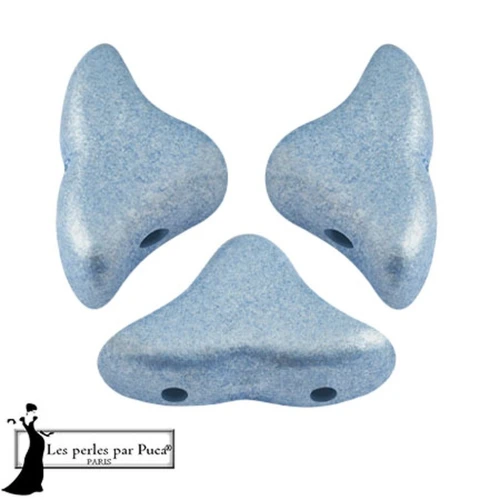 Perle di vetro Helios® di Puca® 6x10mm - Azzurro metallizzato Mat x10g