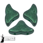 Perle di vetro Helios® di Puca® 6x10mm - Verde Foresta Metallica Mat x10g
