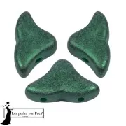 Perle di vetro Helios® di Puca® 6x10mm - Verde Foresta Metallica Mat x10g