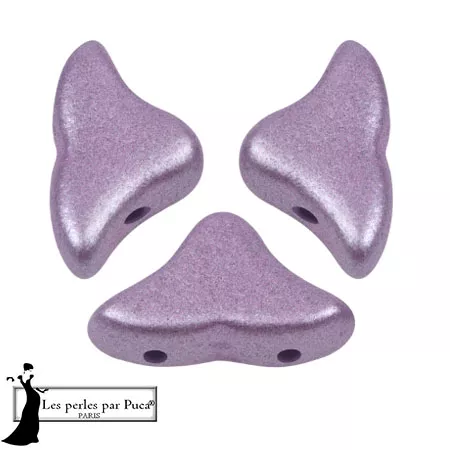 Perle di vetro Helios® di Puca® 6x10mm - Purple Metallic Mat x10g