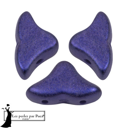 Perle di vetro Helios® di Puca® 6x10mm - Royal Blue Metallic Mat x10g