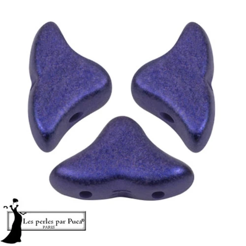Perle di vetro Helios® di Puca® 6x10mm - Royal Blue Metallic Mat x10g