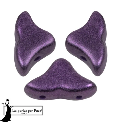 Perle di vetro Helios® di Puca® 6x10mm - Ultra Violet Metallic Mat x10g