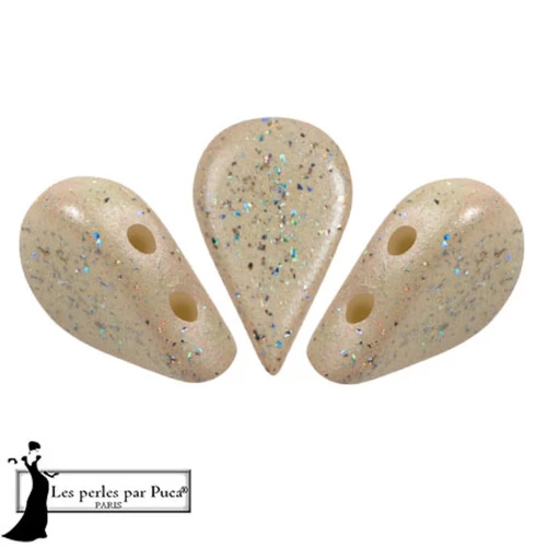 Perle di vetro Amos® di Puca® 5x8 mm - Constellation Beige x10g