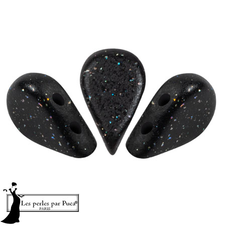 Perle di vetro Amos® di Puca® 5x8 mm - Costellazione nera x10g