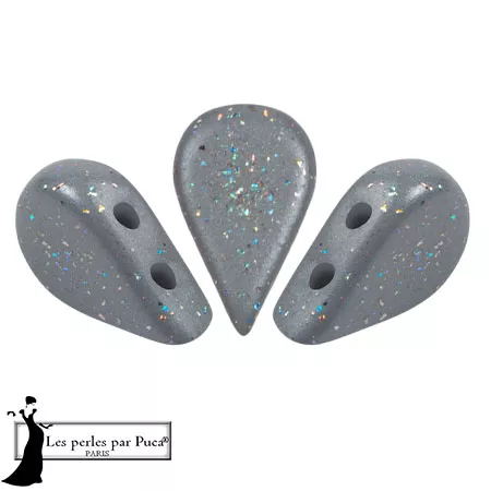 Perle di vetro Amos® di Puca® 5x8 mm - Costellazione grigia x10g