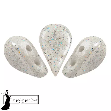 Perle di vetro Amos® di Puca® 5x8 mm - Costellazione bianca x10g